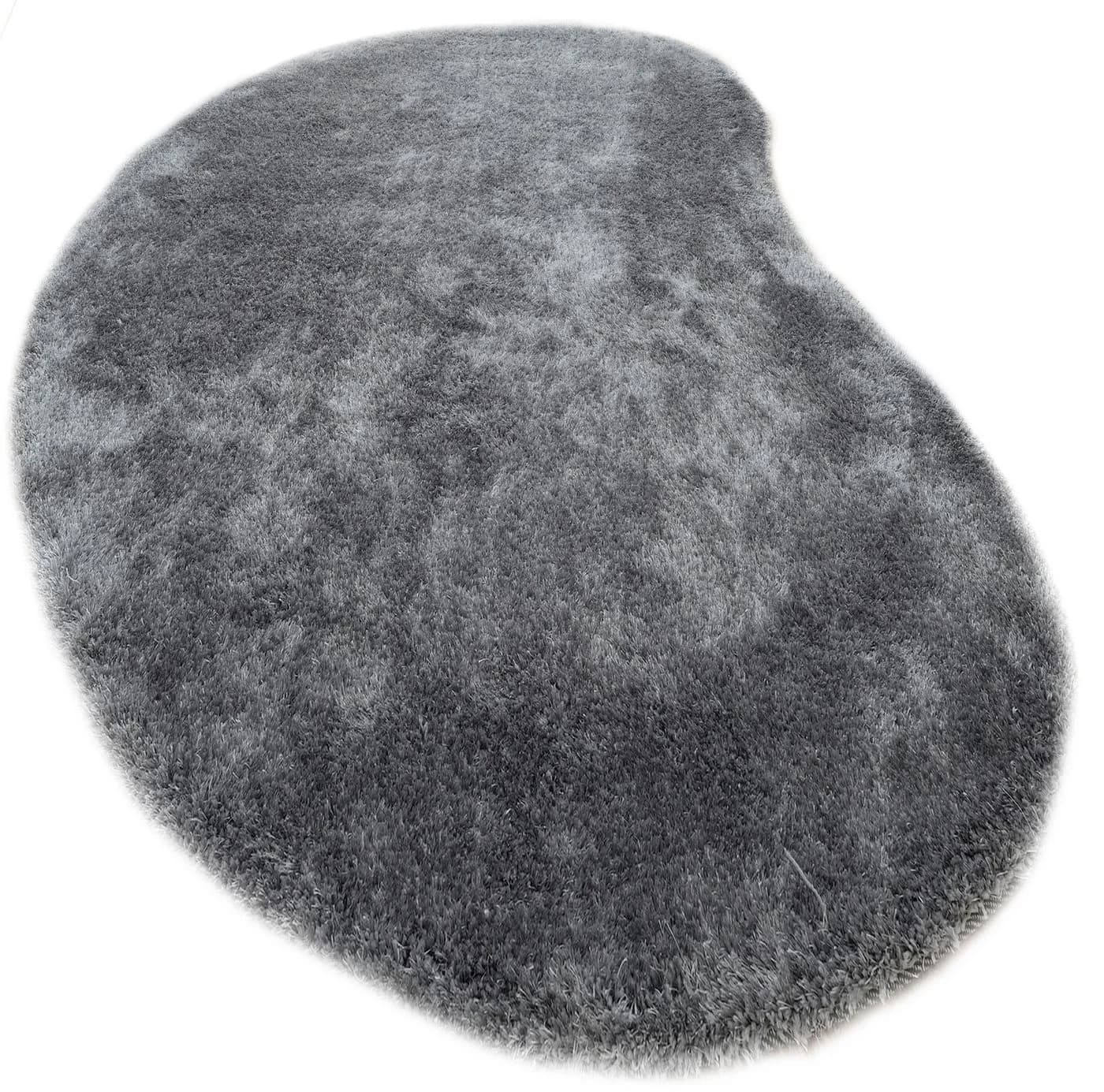 Bruno Banani Hochflor-Teppich Dana Bean Shape Grau U-förmig Uni - Bild 3