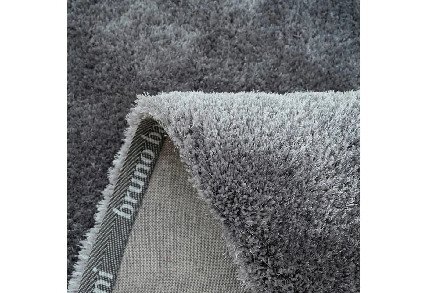 Bruno Banani Hochflor-Teppich Dana Bean Shape Grau U-förmig Uni - Bild 4