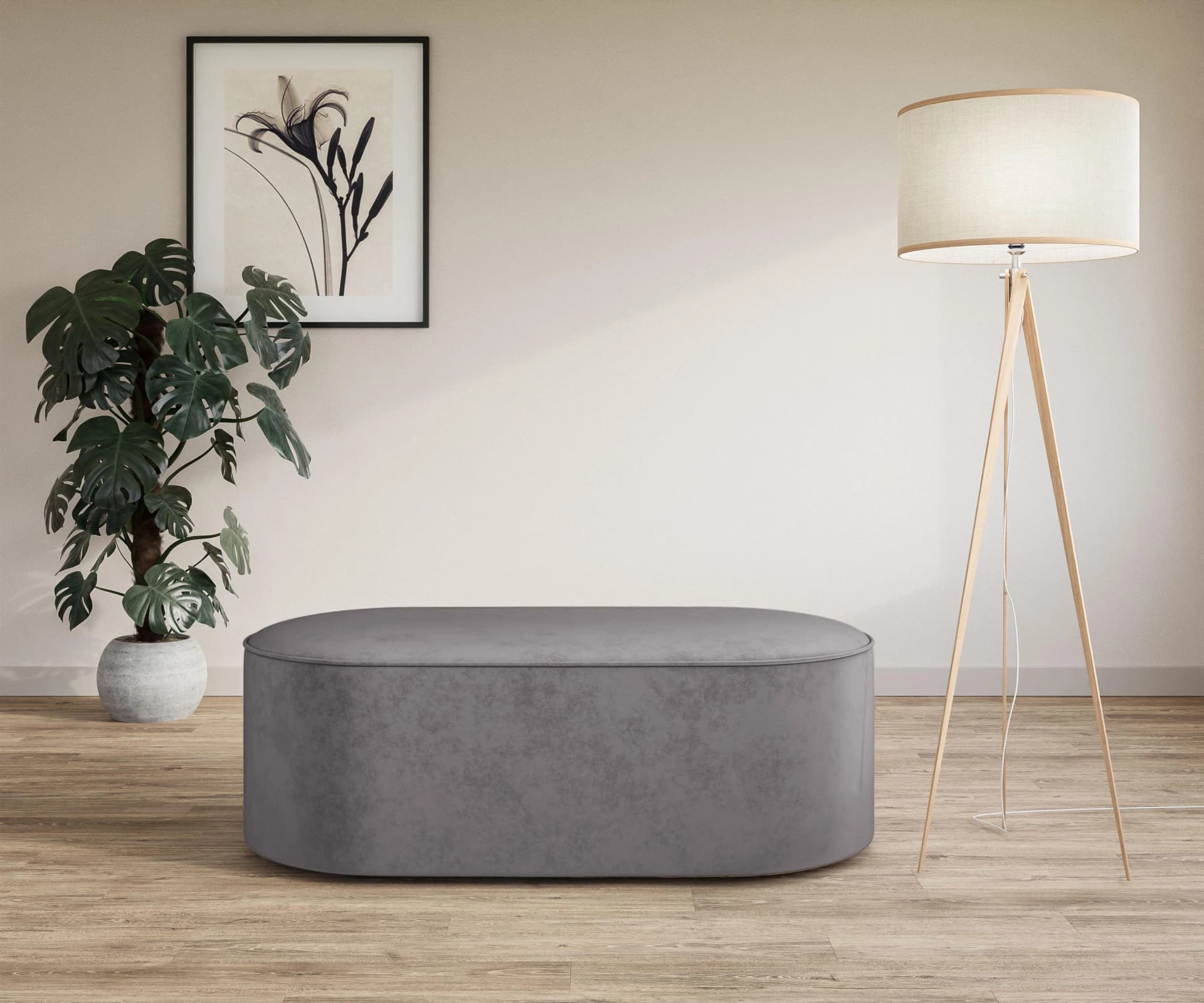OTTO HOME EIVIND Polsterhocker Dunkelgrau 142 cm