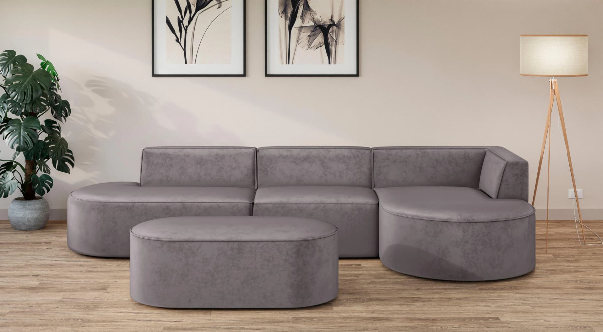 OTTO HOME Ecksofa EIVIND mit Ottomane Grau