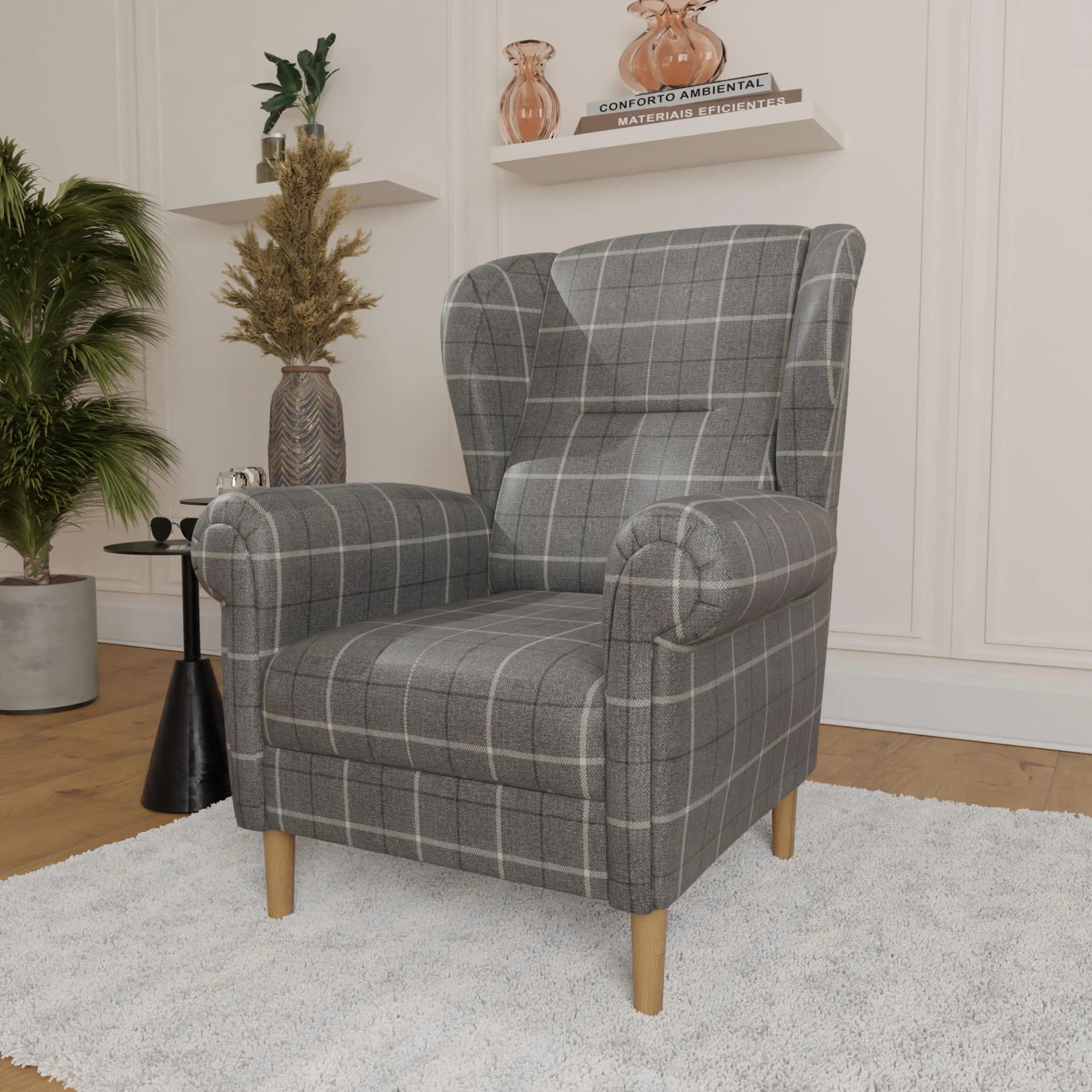 Home Affaire Ohrensessel OSTIANO Grau Polyester Komfortschaum