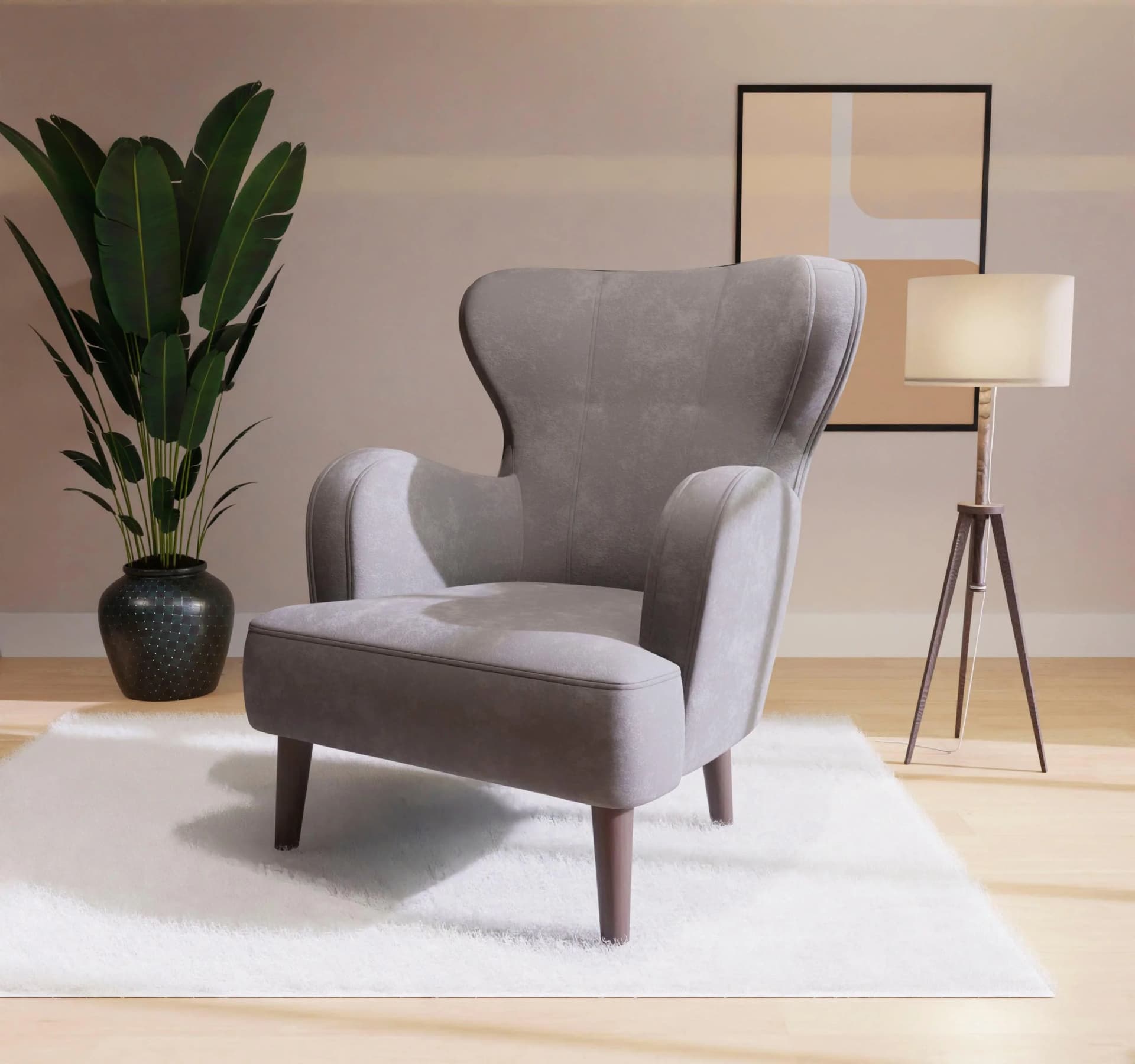 Home Affaire Sessel SICILIA Grau Moderner Ohrensessel