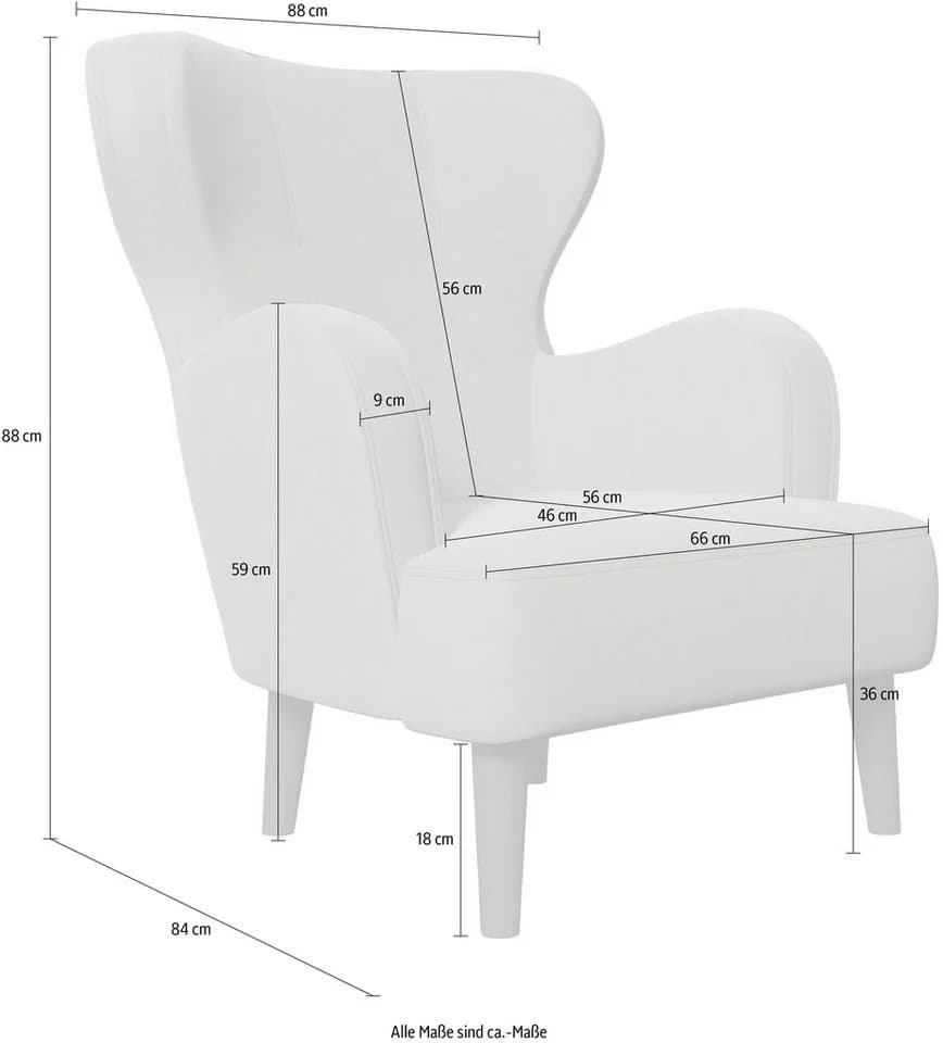 Home Affaire Sessel SICILIA Beige Moderner Ohrensessel - Bild 5