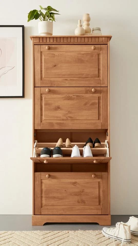 OTTO HOME Schuhschrank Lisa Beige 4 Klappen FSC Holz - Bild 2