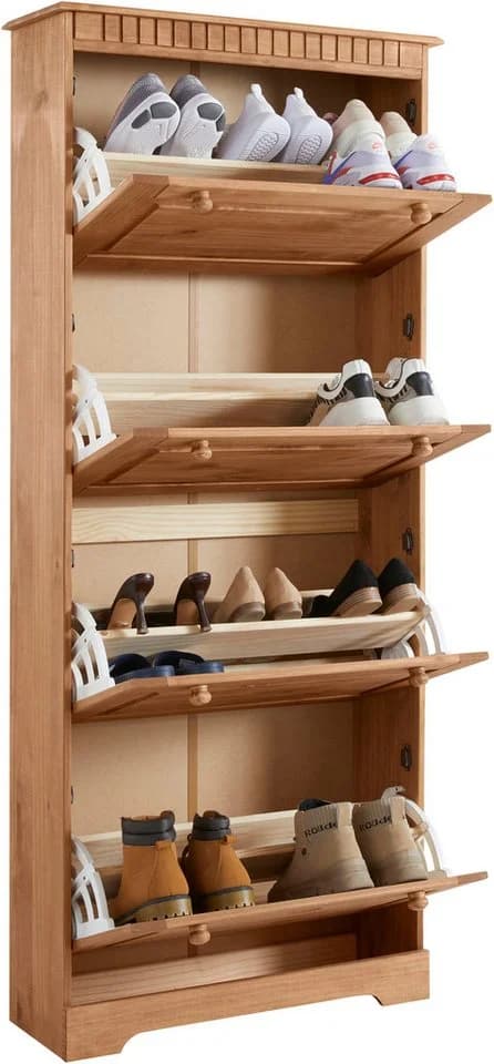OTTO HOME Schuhschrank Lisa Beige 4 Klappen FSC Holz - Bild 4