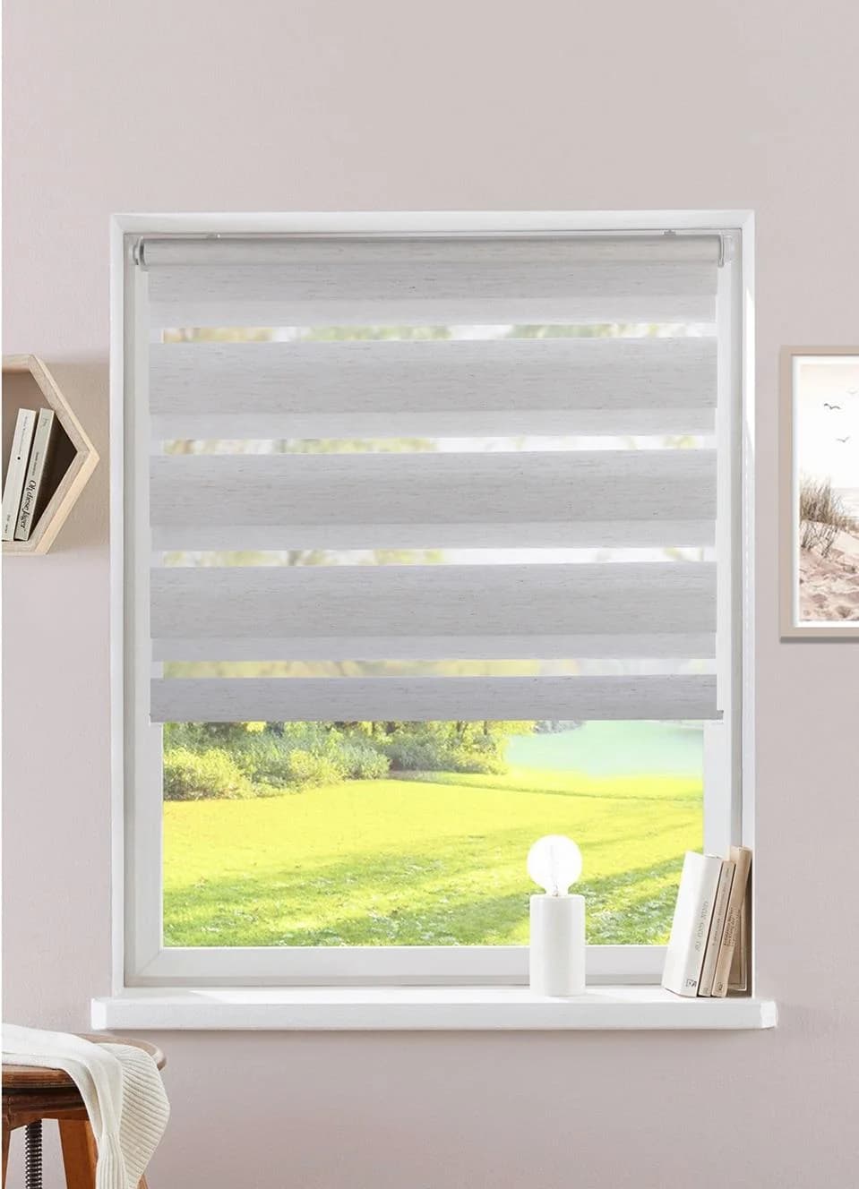 Doppelrollo HOME AFFAIRE SORANA Leinenoptik Hellbeige