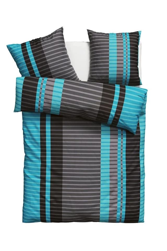 OTTO HOME Bettwäsche Philine Türkis Blau 100% Baumwolle Gestreift
