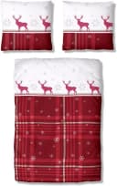 MY HOME Bettwäsche Wenda Rot Weiß Karomuster Elche Polycotton Bild 1