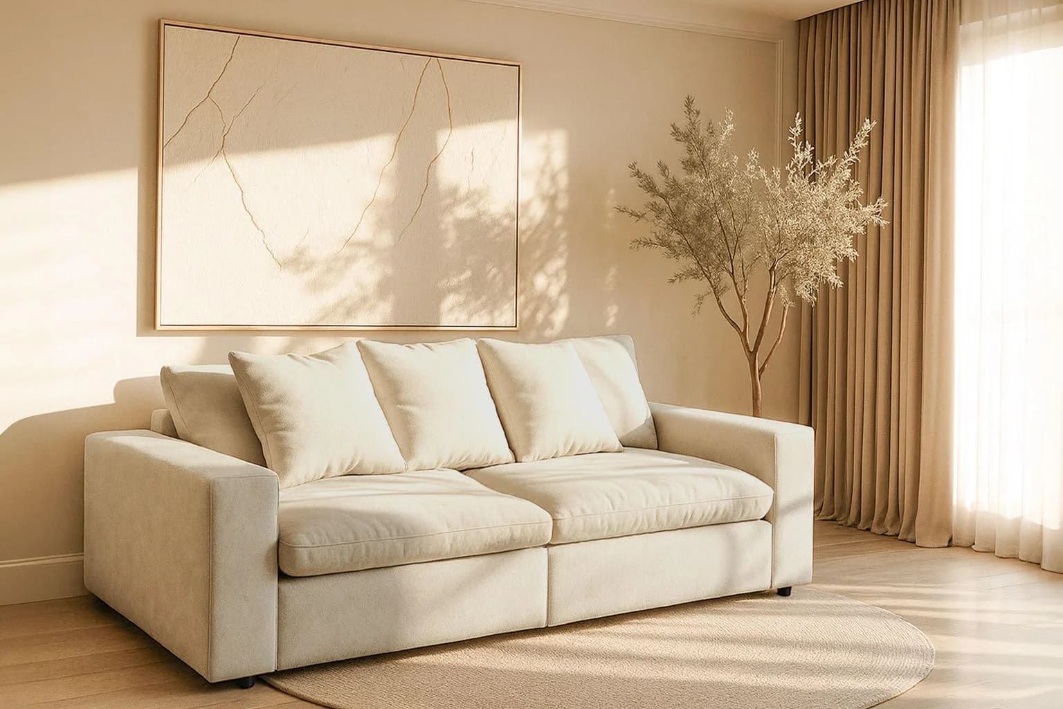 Home Affaire Venslev 3-Sitzer Sofa Beige Polyester