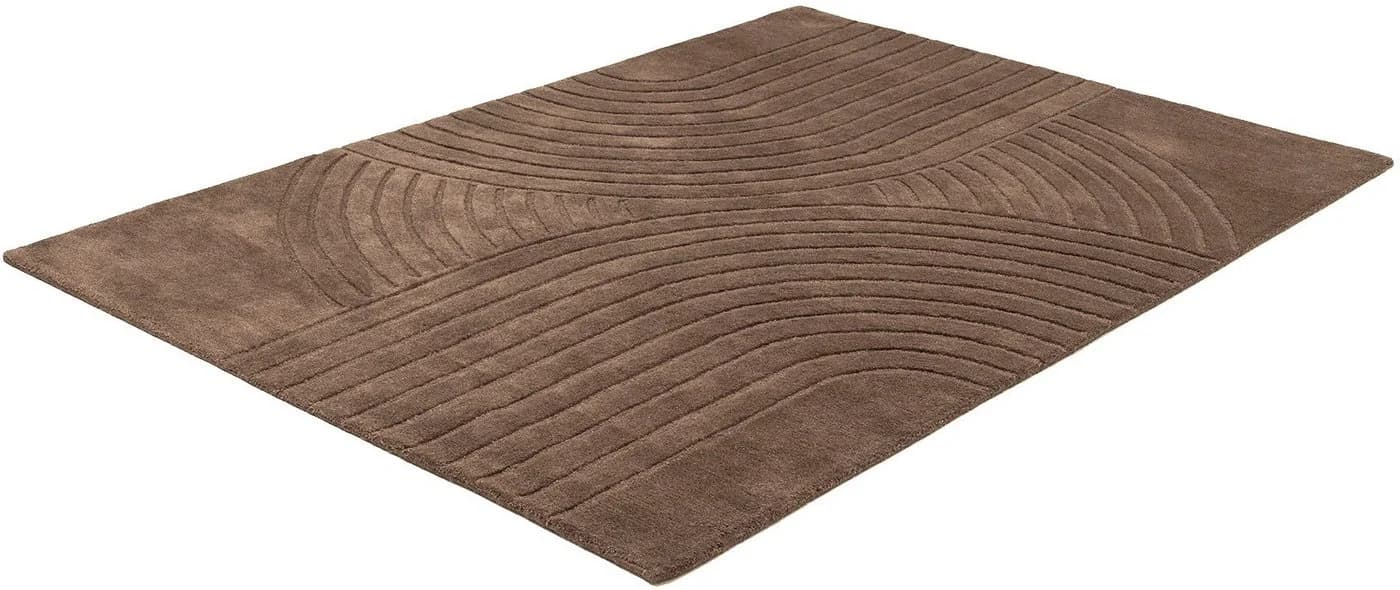OTTO HOME Wollteppich Gabbo Design Braun Handgetuftet Hoch-Tief-Effekt - Bild 4