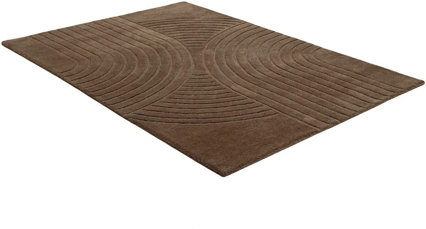 OTTO HOME Wollteppich Gabbo Design Braun Handgetuftet Hoch-Tief-Effekt - Bild 5