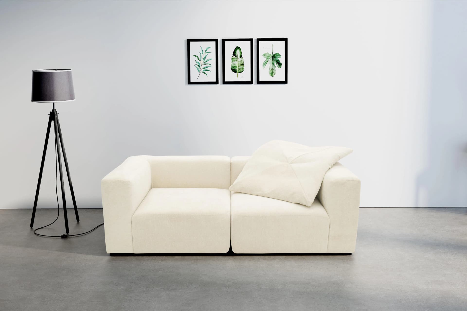 HOME AFFAIRE Sofa Utvik 2-Sitzer Beige Creme Modular