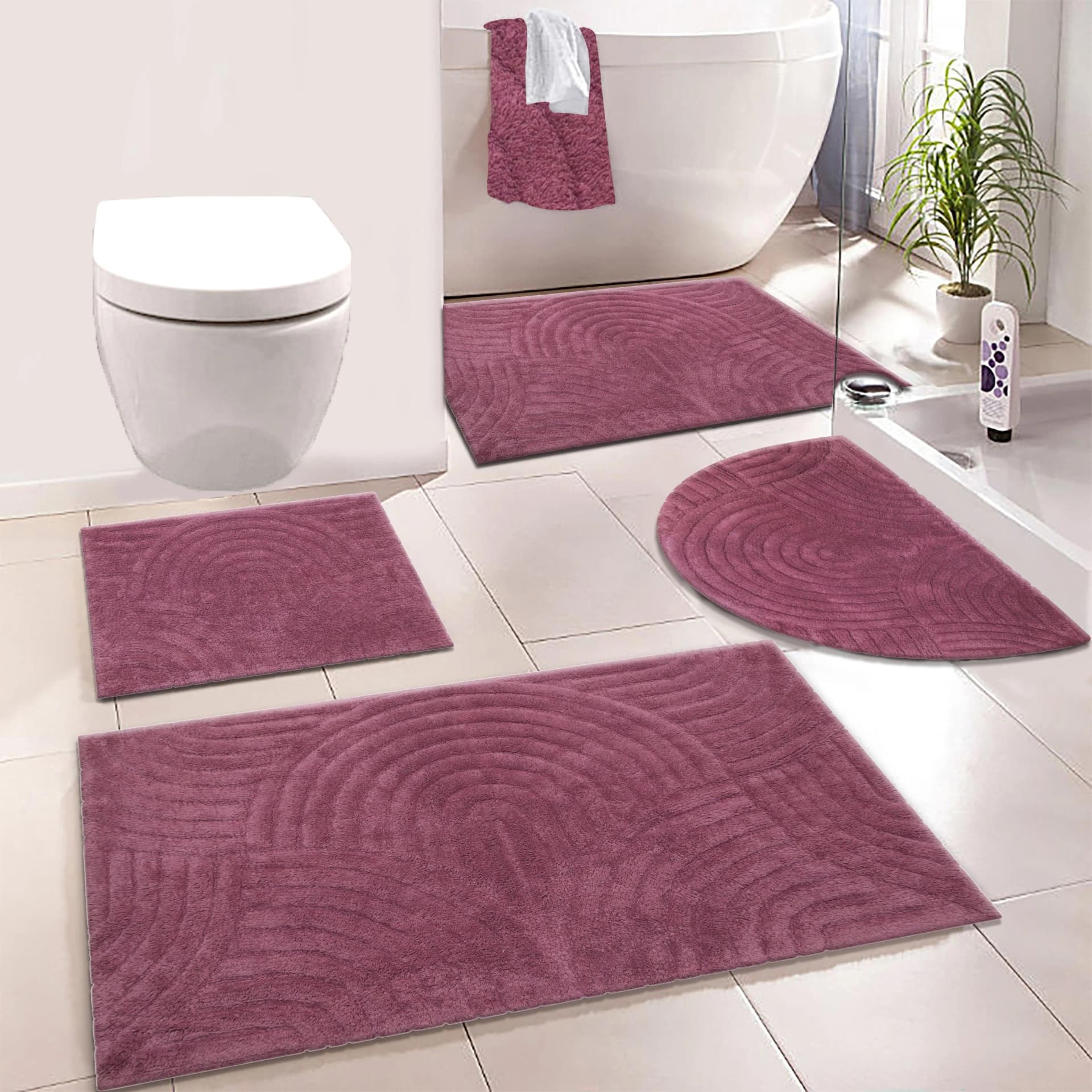 my home Badematte Juna Beere Baumwolle Rutschhemmend