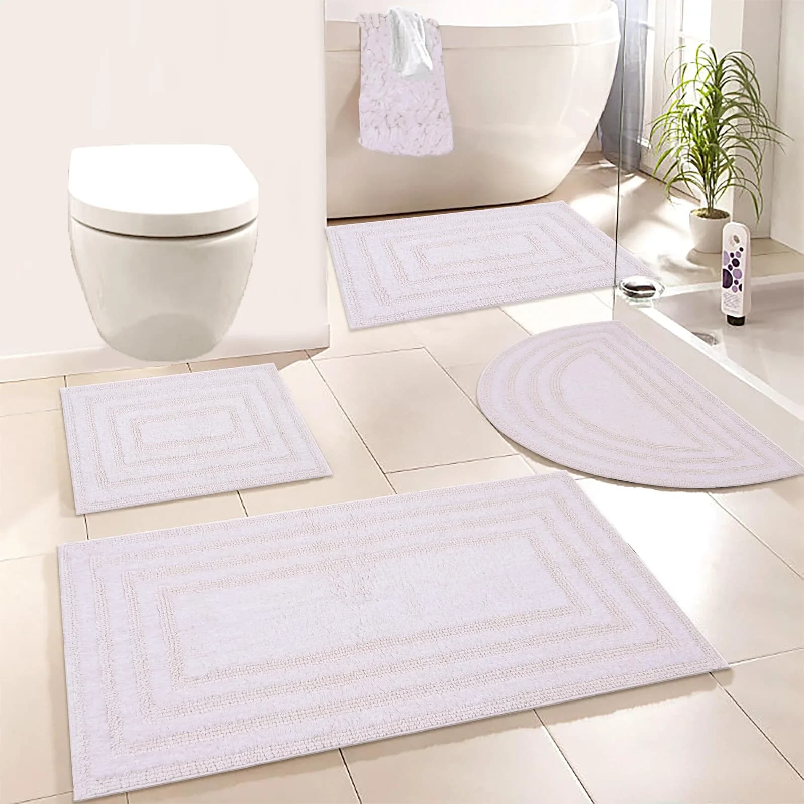Badematte MY HOME Inga Baumwolle Hoch-Tief-Effekt