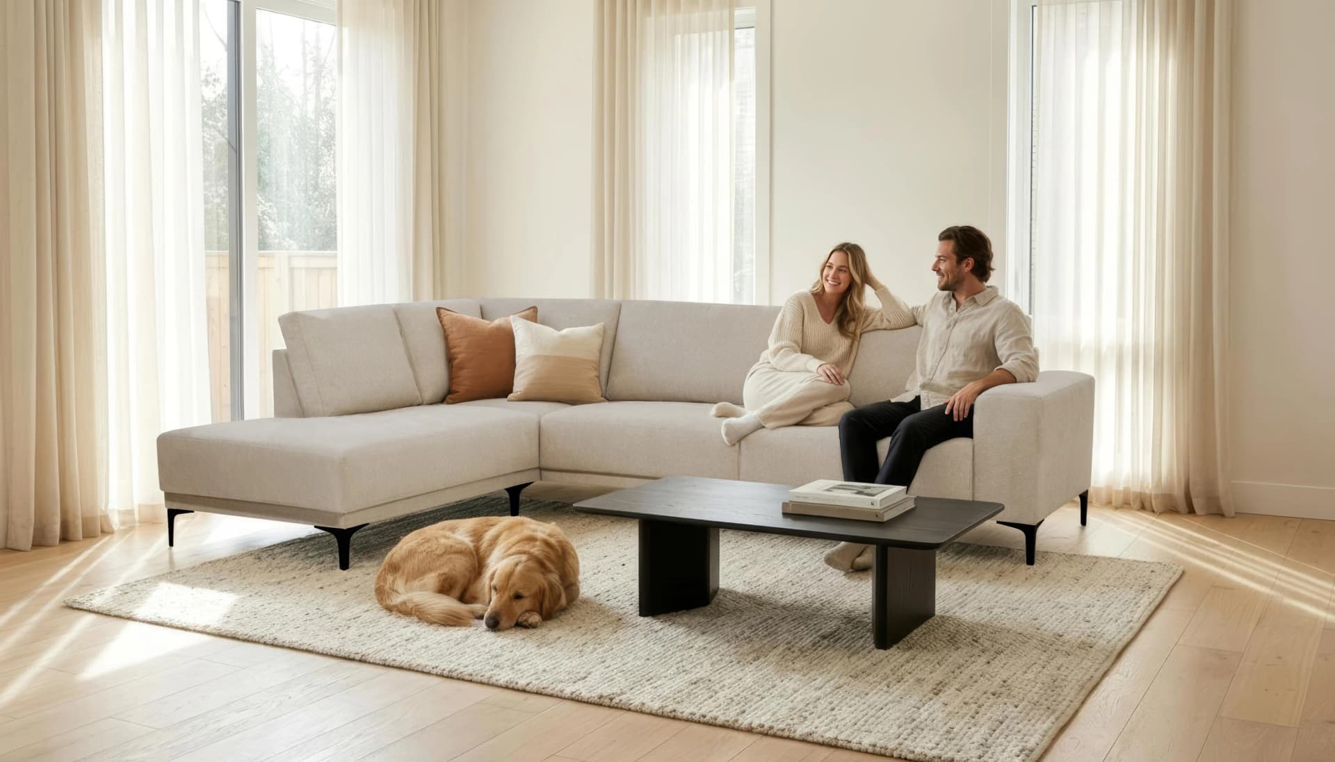 OTTO HOME Ecksofa Xander L-Form Beige Chenille
