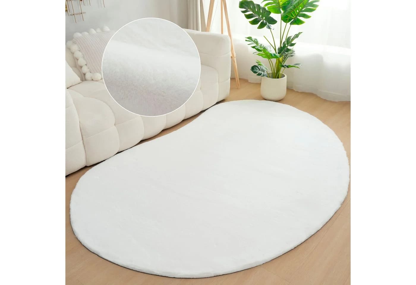 Bruno Banani Hochflor-Teppich Rabbit 2 Bean Kunstfell Weiß - Bild 2