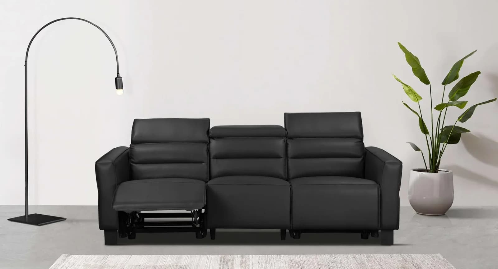 Home Affaire Carpari 3-Sitzer Sofa Schwarz Relaxfunktion
