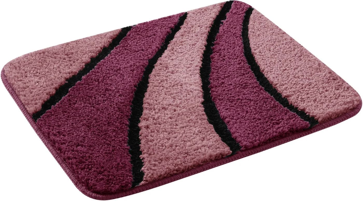OTTO home Badematte Anna Bordeaux Modern Wellen-Motiv
