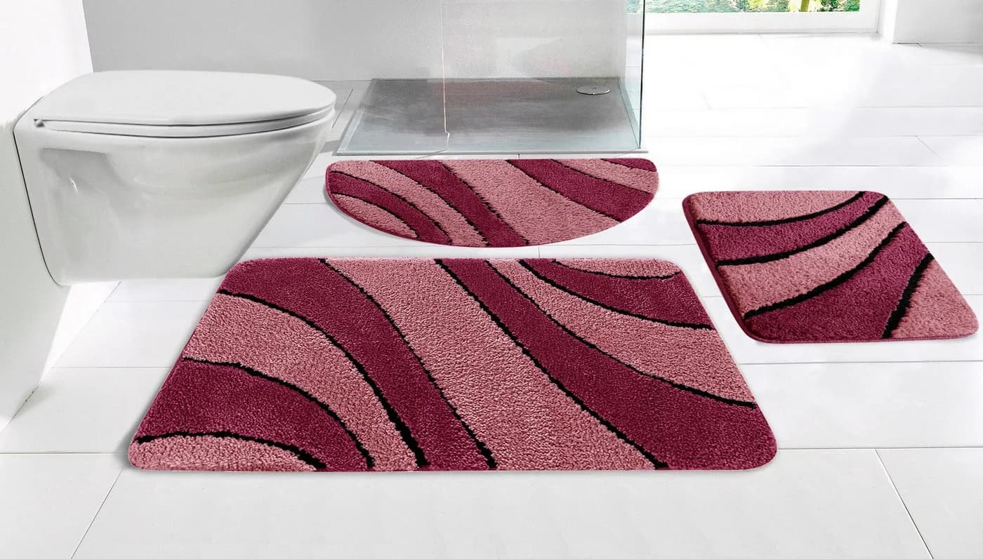 OTTO home Badematte Anna Bordeaux Modern Wellen-Motiv - Bild 2