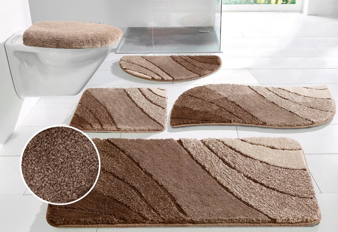 OTTO home Badematte Josie Beige Wellen-Motiv Rutschhemmend - Bild 2