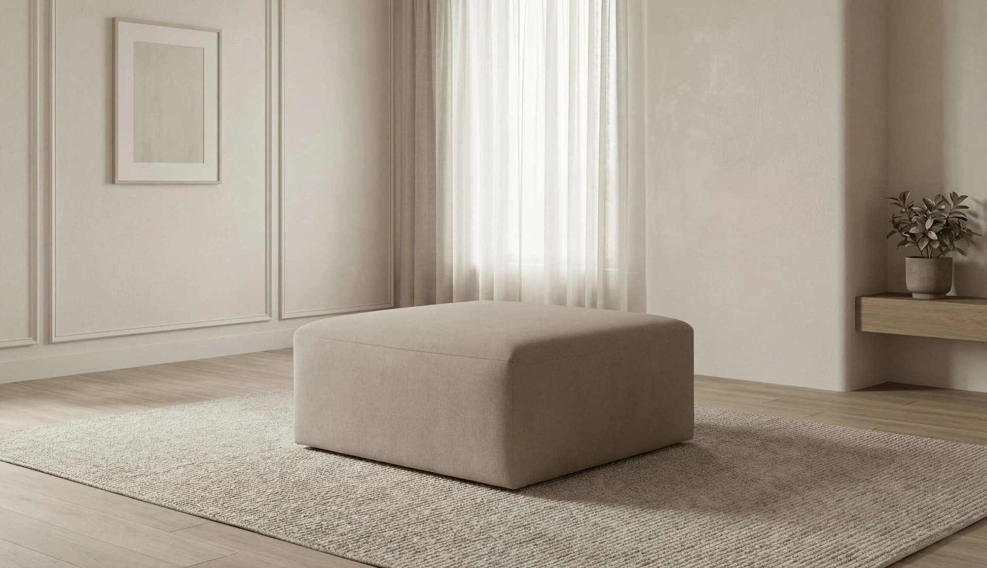 OTTO HOME Polsterhocker Kelani Beige 93x93x44 cm