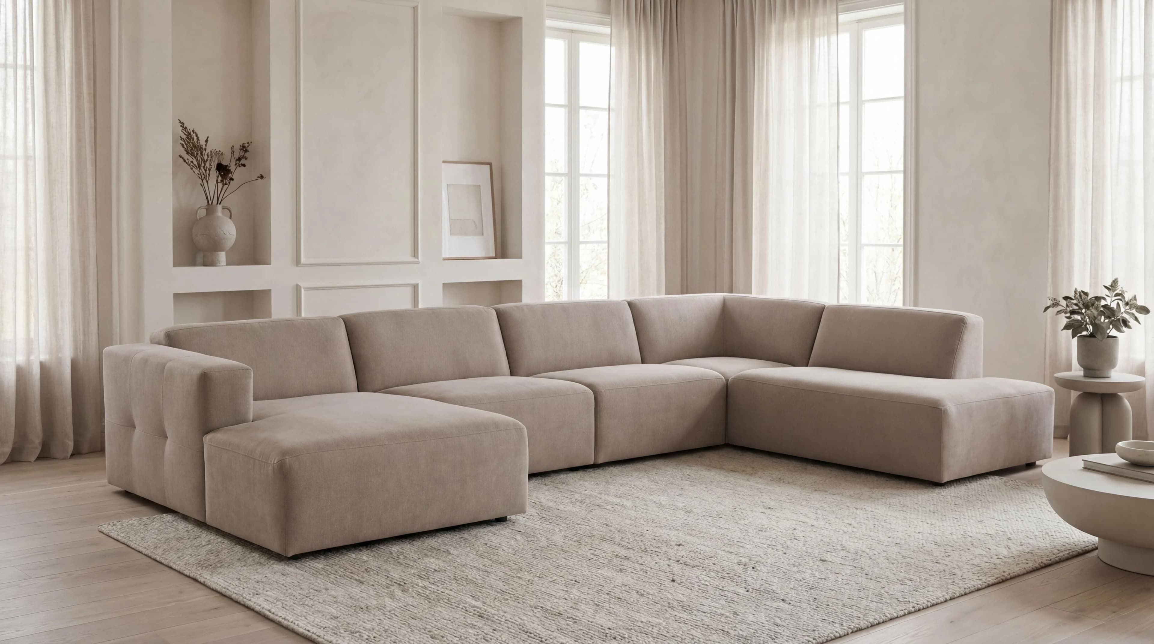 OTTO HOME Kelani Wohnlandschaft Beige mit Knopfsteppung