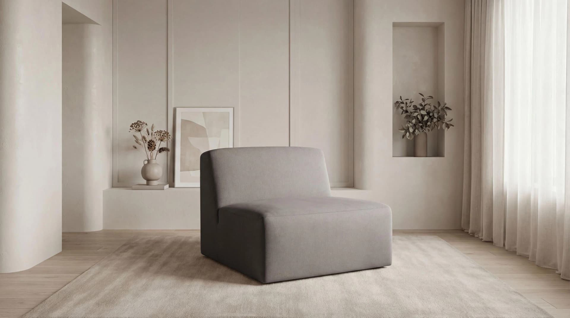 OTTO HOME Sofa Kelani 1,5-Sitzer Taupe Polyester