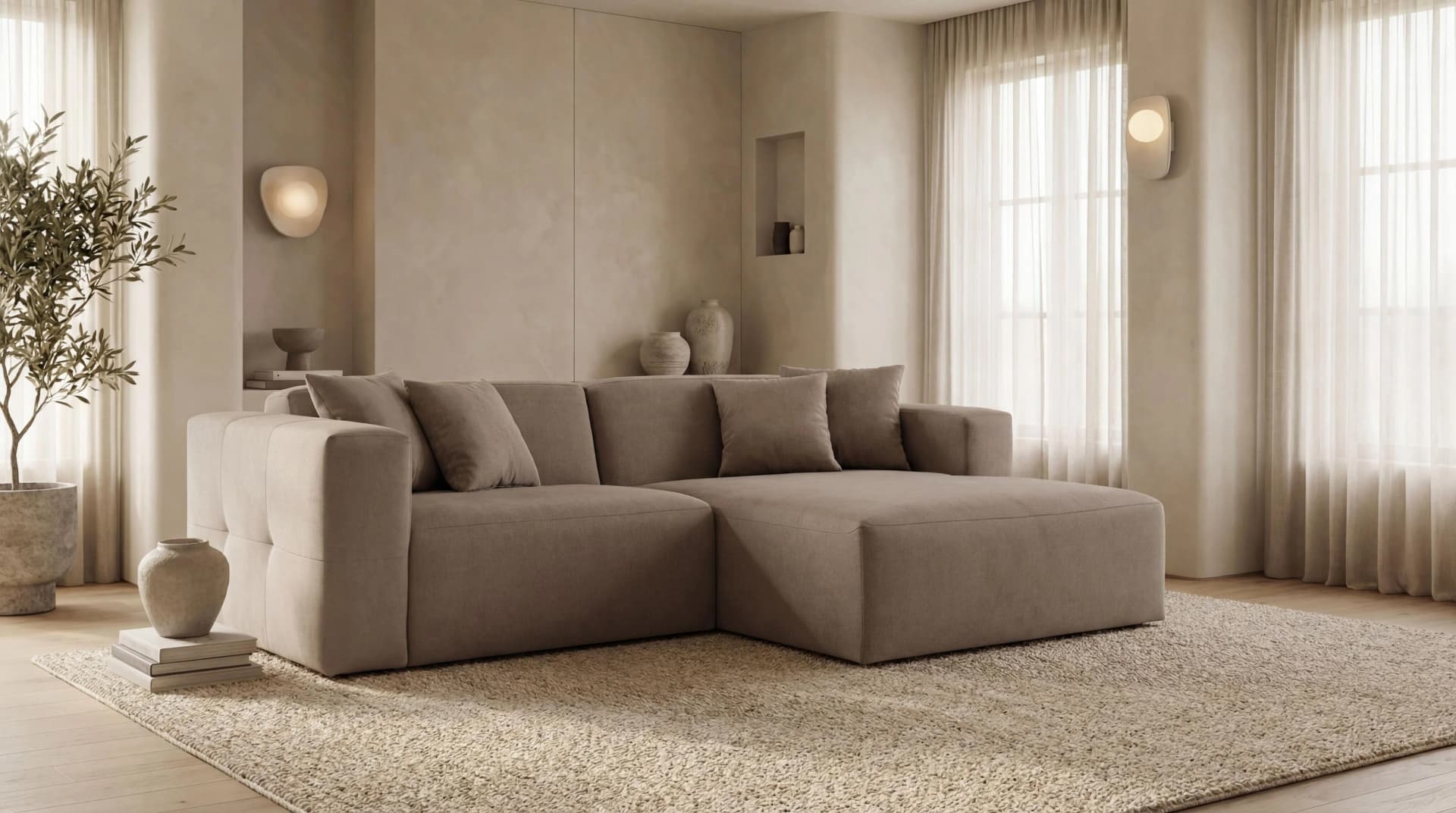 OTTO HOME Ecksofa Kelani Beige mit Recamiere