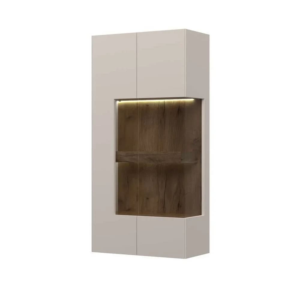 OTTO HOME Sky45 Hängevitrine Beige mit LED-Beleuchtung