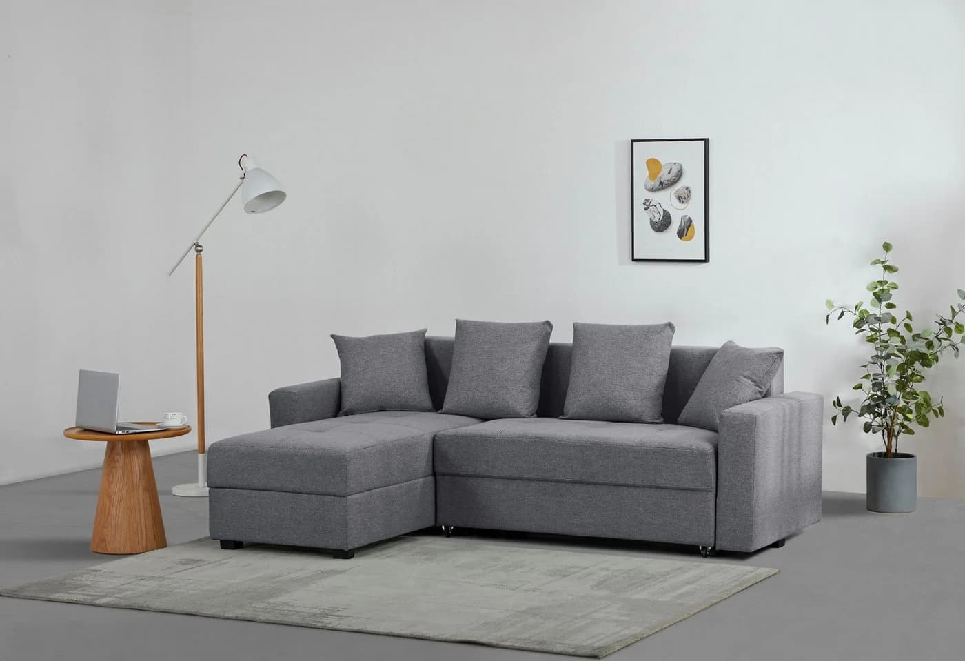 Ecksofa KILLAM L-Form Anthrazit mit Schlaffunktion und Bettkasten - Bild 2