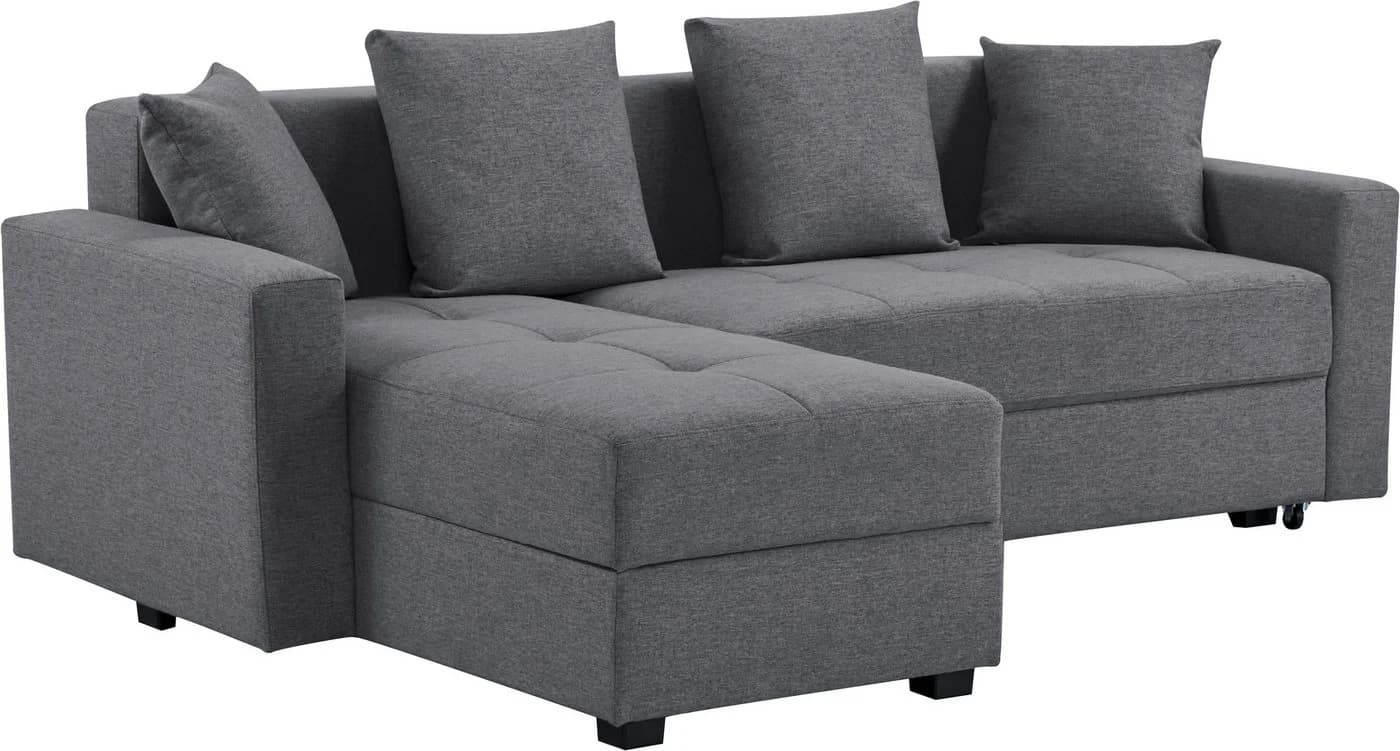 Ecksofa KILLAM L-Form Anthrazit mit Schlaffunktion und Bettkasten - Bild 3