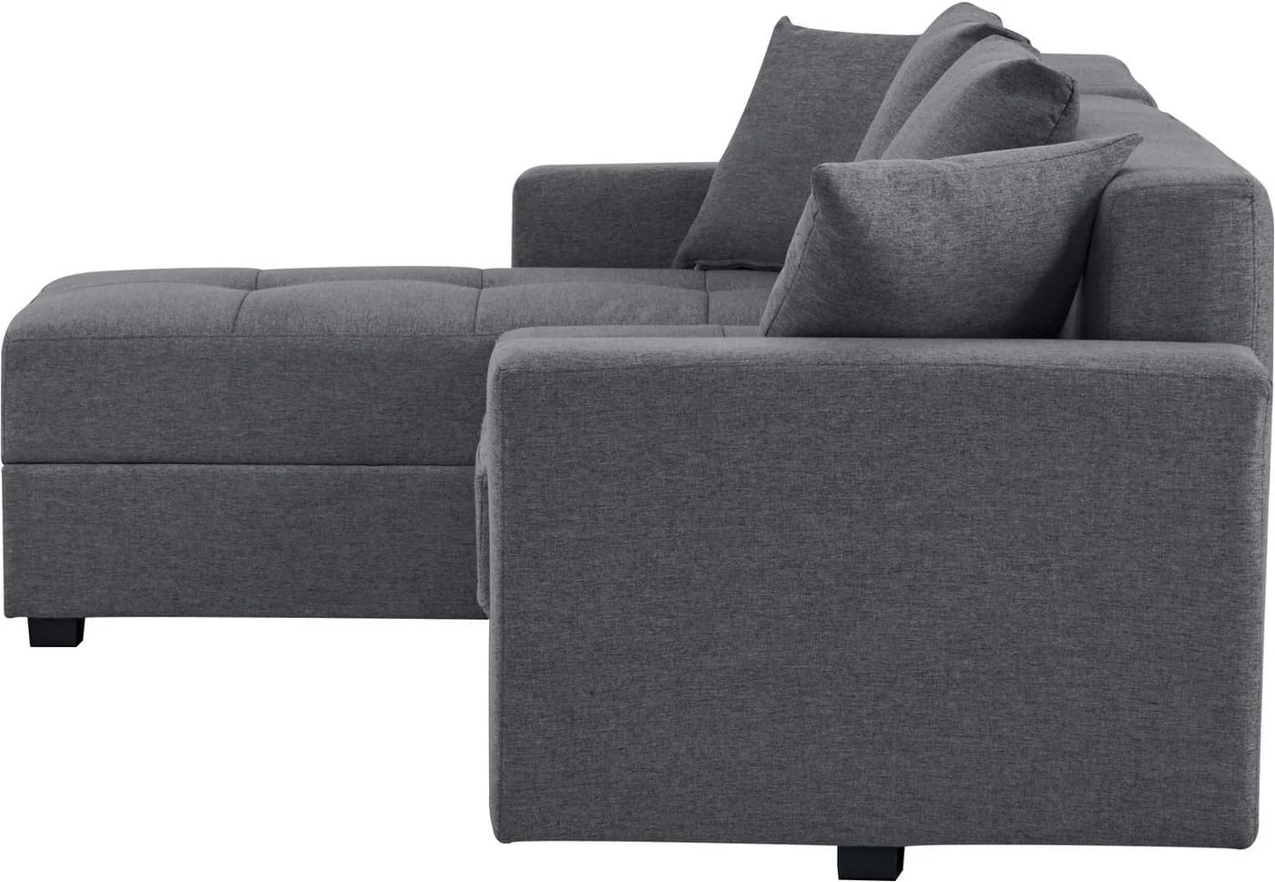 Ecksofa KILLAM L-Form Anthrazit mit Schlaffunktion und Bettkasten - Bild 5