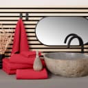 Kangaroos Handtuchset Cassidy 6-tlg. Rot Frottier Waffeloptik Bild 1