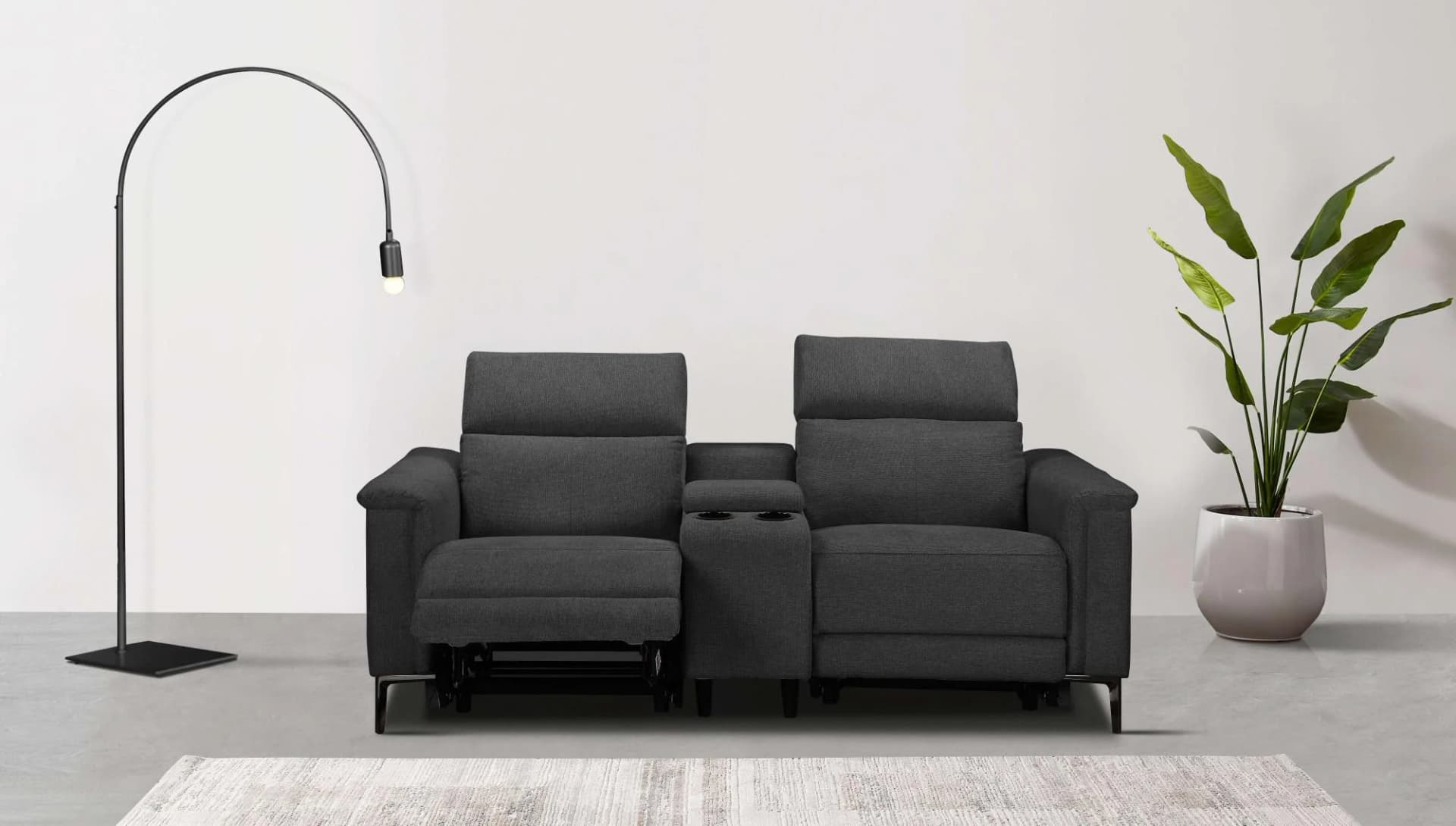 OTTO HOME Kinosofa LUND 2-Sitzer Relaxfunktion Anthrazit