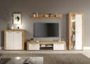 HOME AFFAIRE Lowboard AOSTA Weiß/Wotan Eiche Nachbildung mit 2 Klappen Bild 1