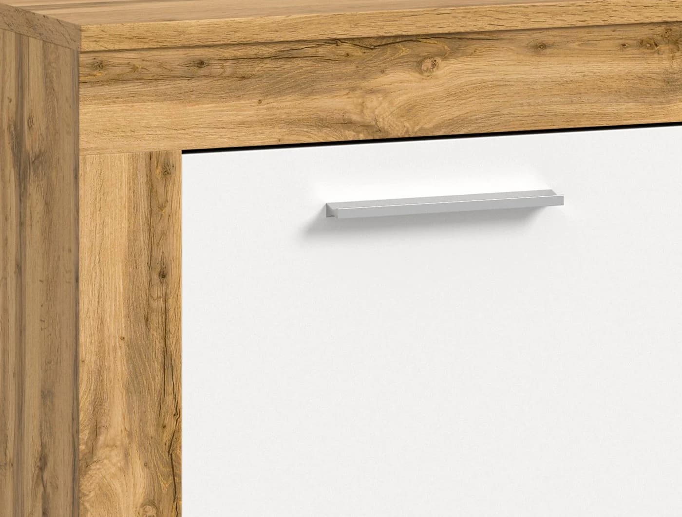 HOME AFFAIRE Lowboard AOSTA Weiß/Wotan Eiche Nachbildung mit 2 Klappen - Bild 5