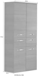 Midischrank SAPHIR 60 cm breit 4 Türen 2 Schubladen Grau Bild 4