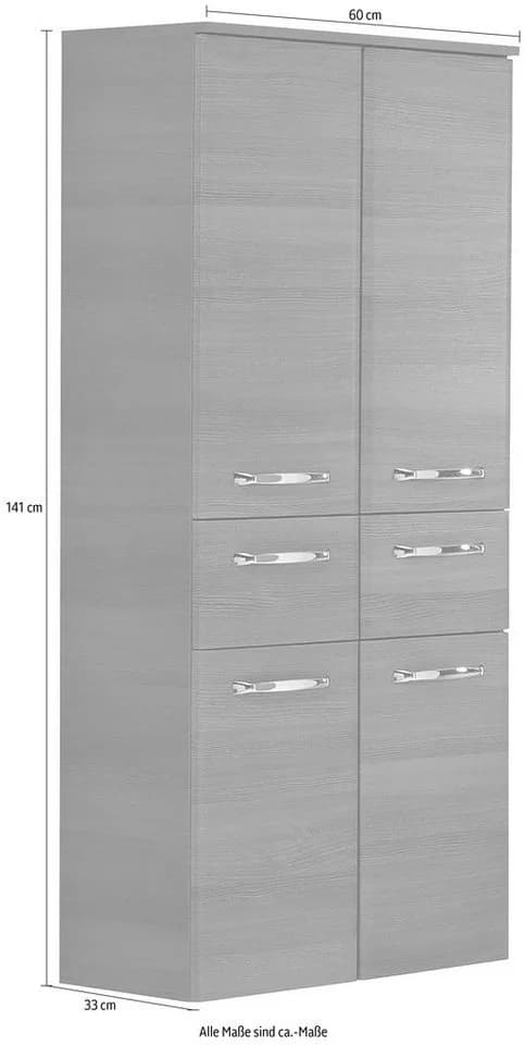 Midischrank SAPHIR 60 cm breit 4 Türen 2 Schubladen Grau - Bild 4