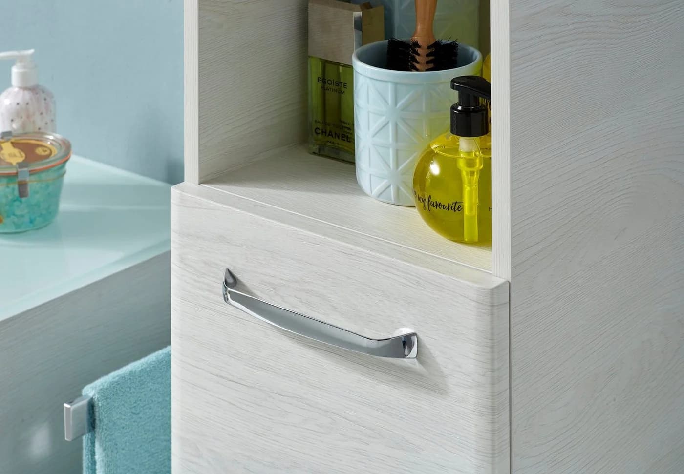 Quickset SAPHIR Hochschrank 30cm Eiche Weiß mit Türdämpfer - Bild 5