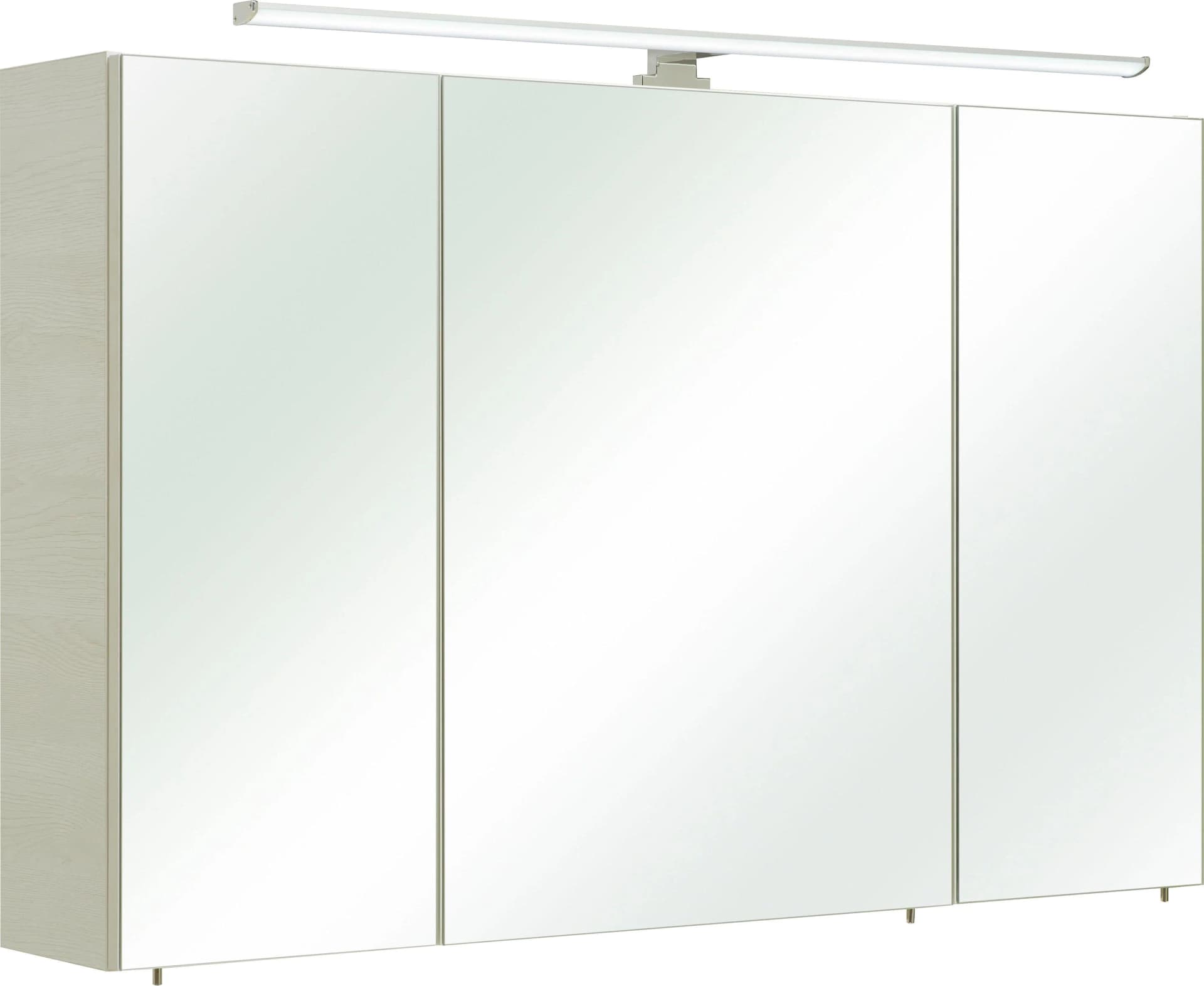 Moderner Spiegelschrank aus Spanplatte in Weiß und Eiche Weiß