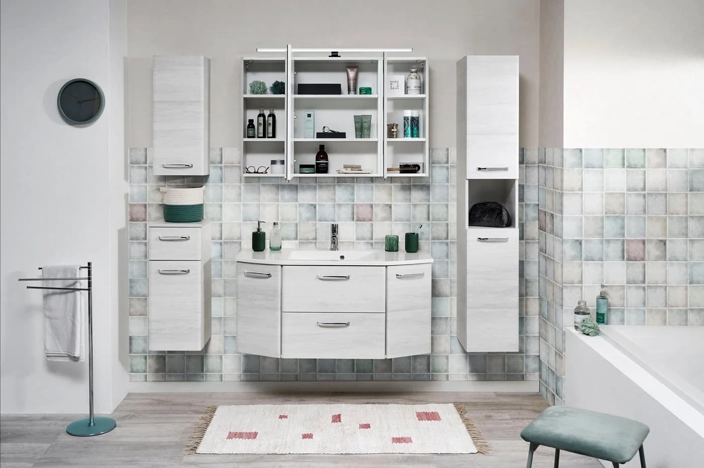 Waschtisch SAPHIR Quickset 110cm Eiche Weiß mit Mineralguss-Waschbecken - Bild 5