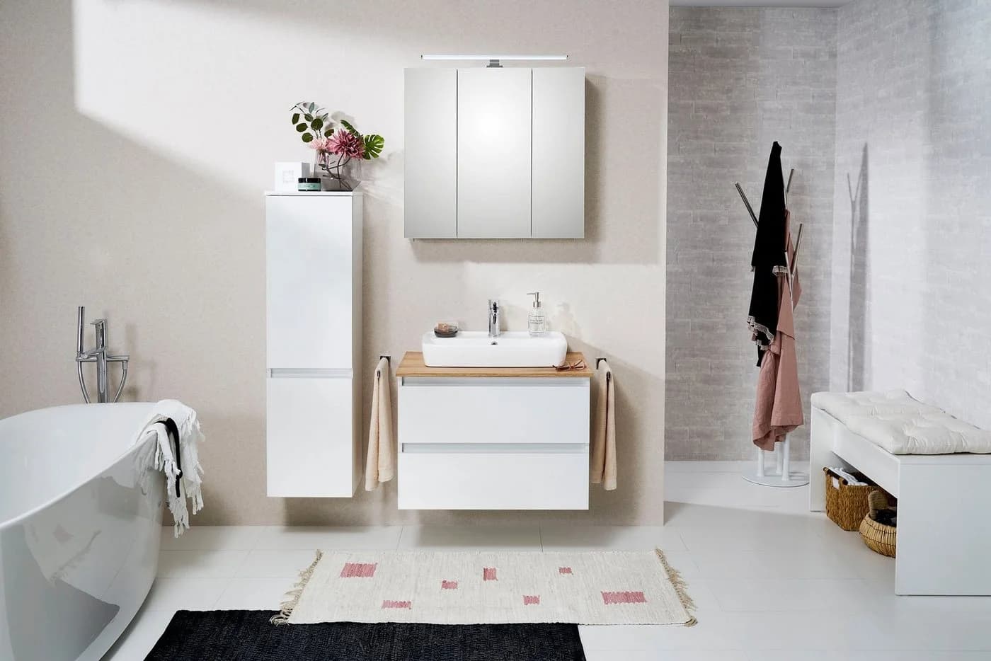 Midischrank SAPHIR Quickset 360 Weiß Glanz 2 Türen Wandhängend