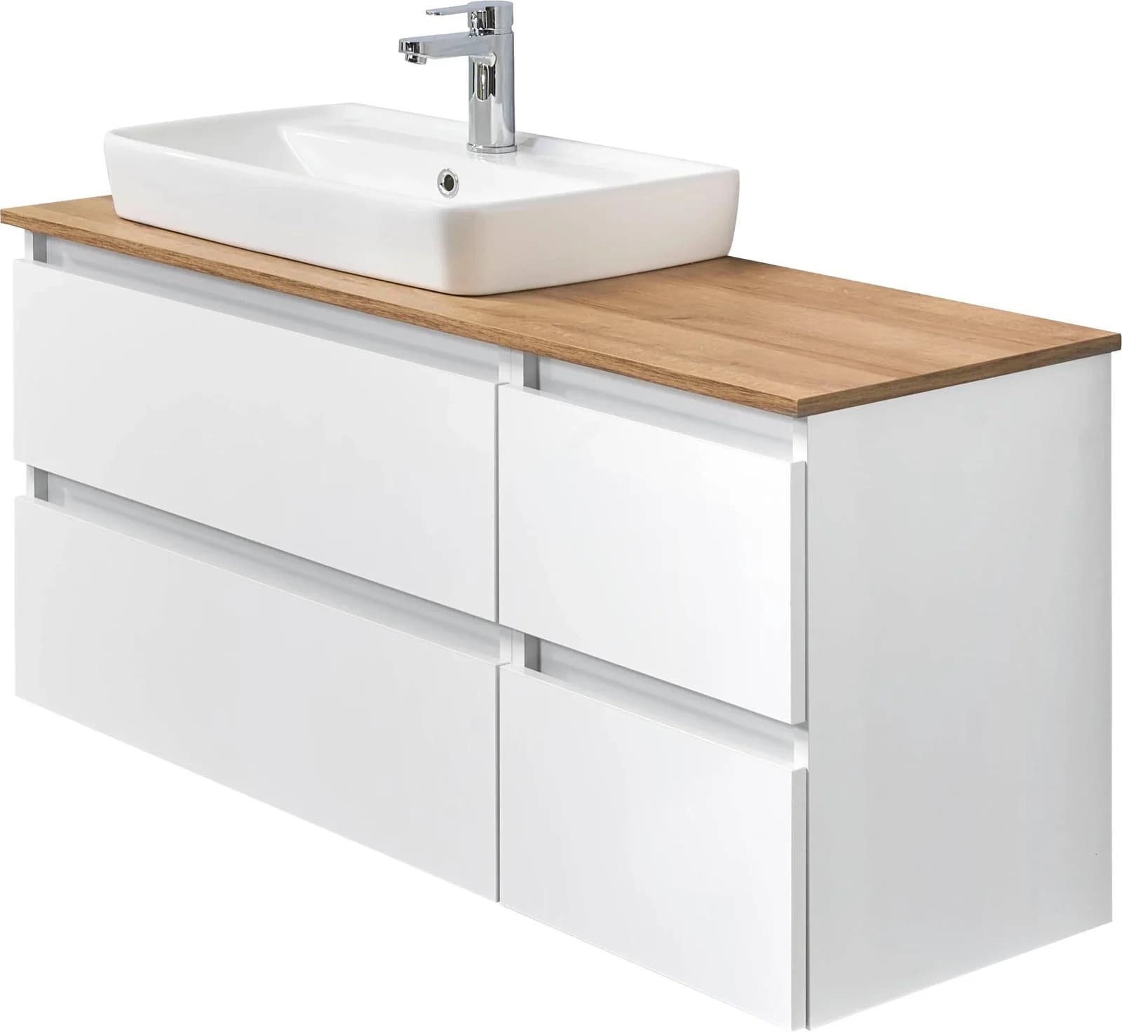 SAPHIR Quickset 360 Waschtisch Weiß Glanz mit Keramik-Aufsatzbecken