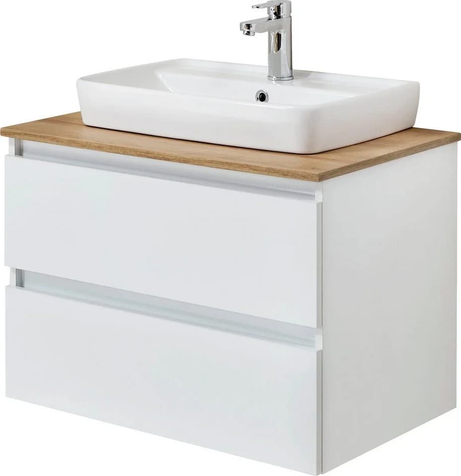 SAPHIR Quickset 360 Waschtisch Weiß Glanz mit Keramik-Aufsatzbecken - Bild 2