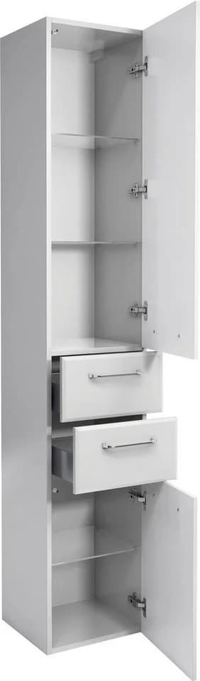 Quickset Hochschrank SAPHIR Weiß Hochglanz mit Türdämpfung