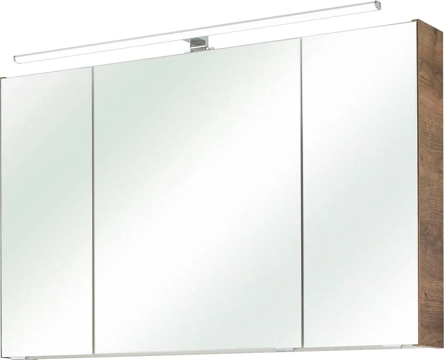 Baur Versand Spiegelschrank SAPHIR Quickset Badschrank 3 Spiegeltüren 6 Einlegeböden 105 cm breit Eiche Ribbeck