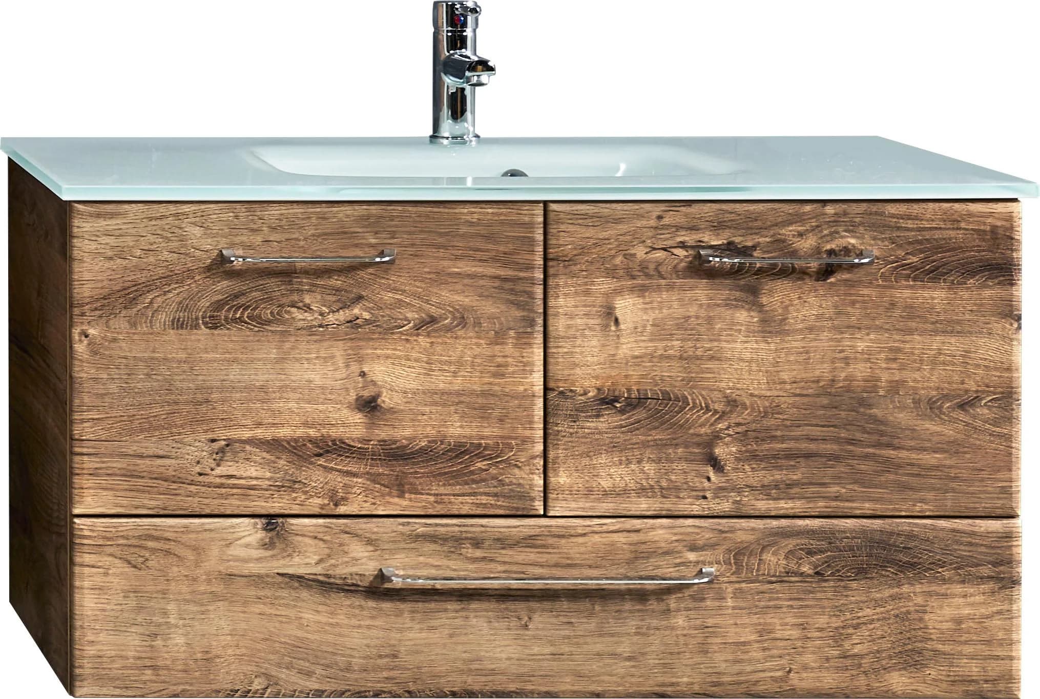 Baur Versand Waschtisch SAPHIR Glaswaschtisch mit Unterschrank 99 cm breit