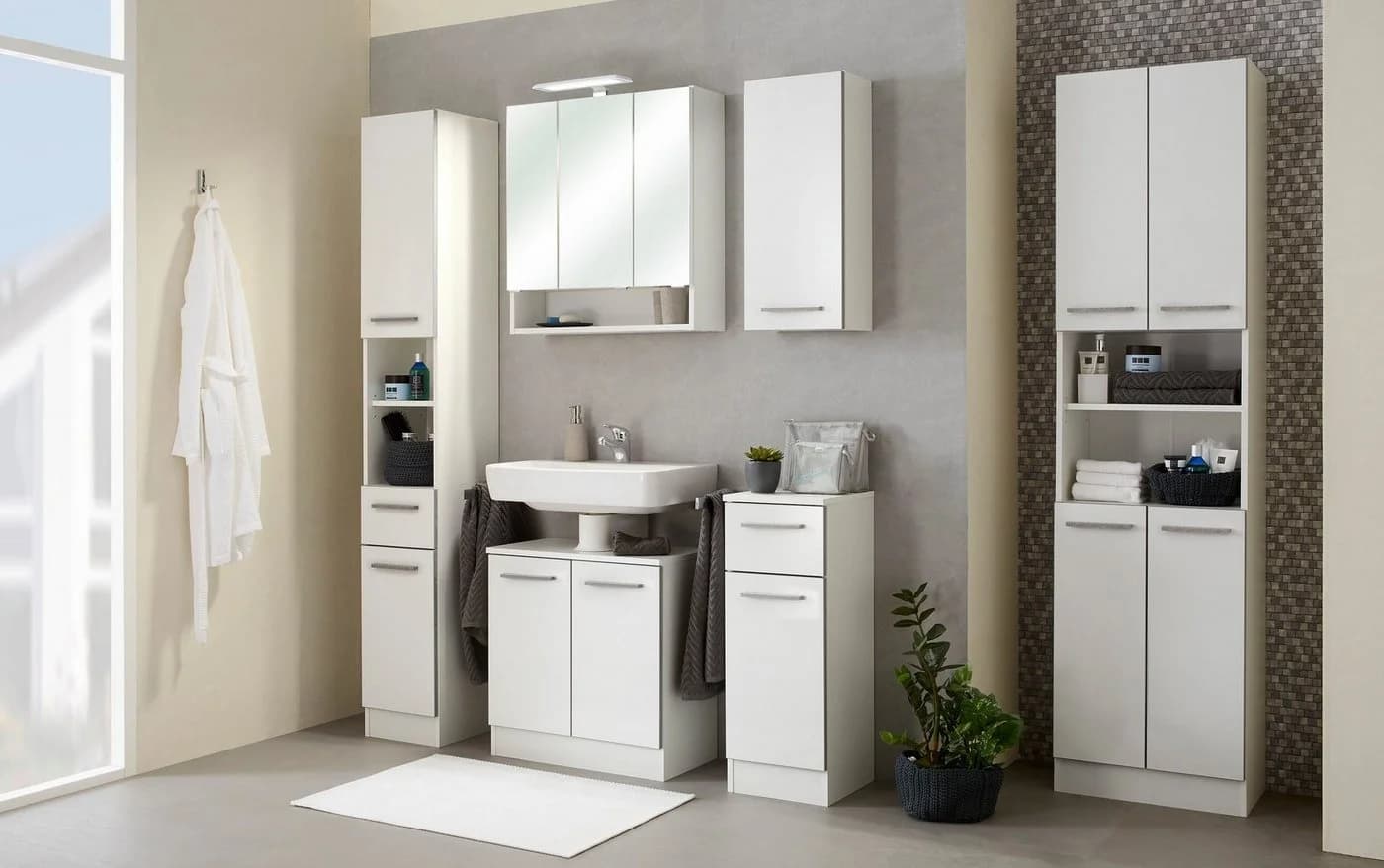Hochschrank SAPHIR Quickset 953 Weiß Glanz 4 Türen - Bild 3