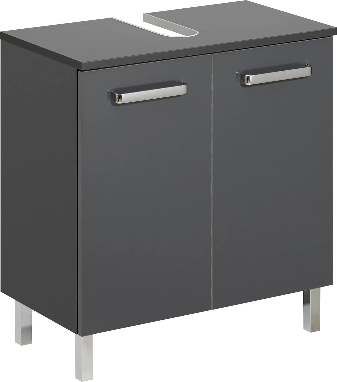 Waschbeckenunterschrank SAPHIR Quickset 60cm Anthrazit Glanz mit Türdämpfer
