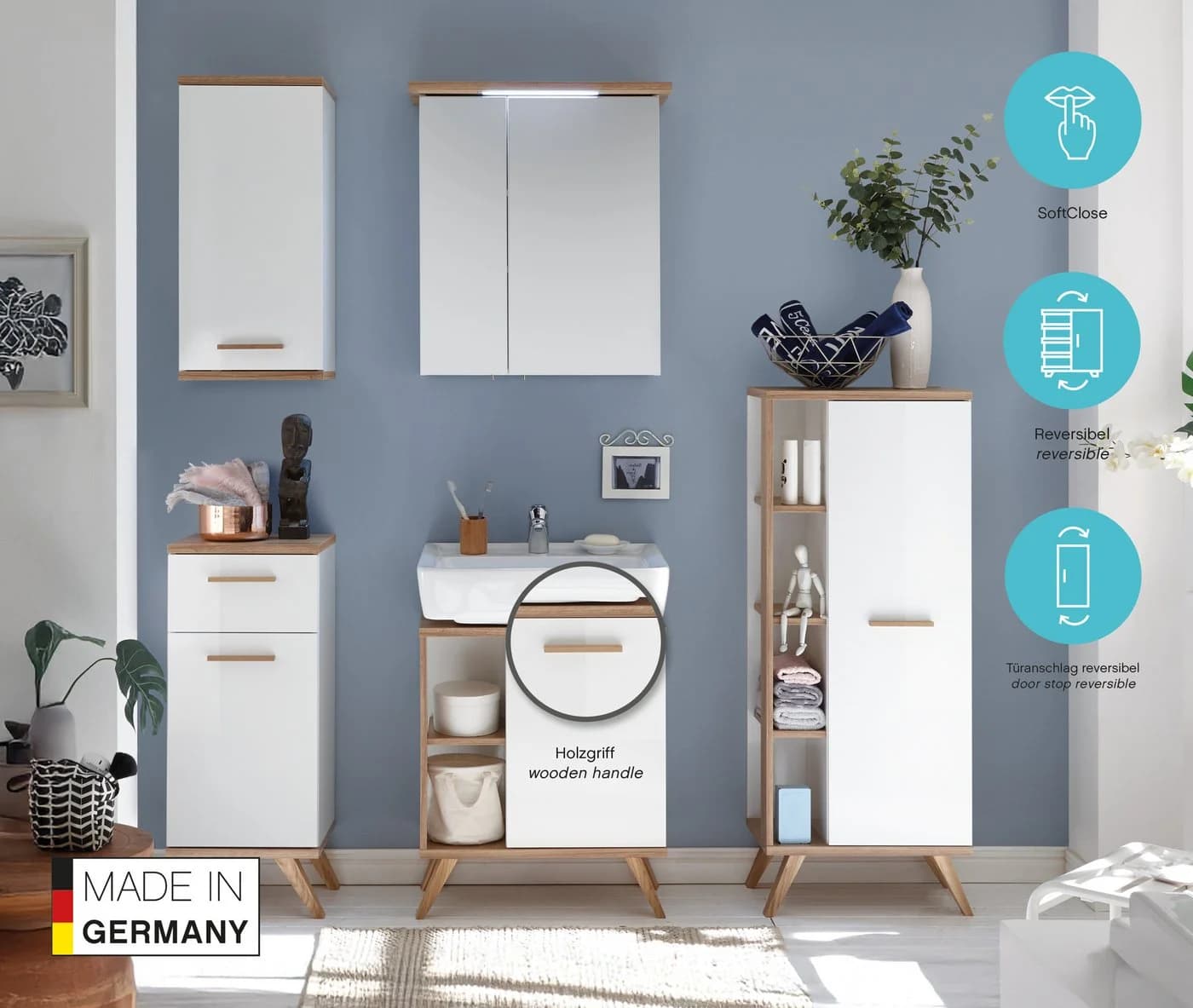 Midischrank SAPHIR Quickset mit Türdämpfer und seitlichen Ablagen - Bild 3